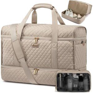 Large Travel Duffle Bag, Gym Duffel Bag Khaki